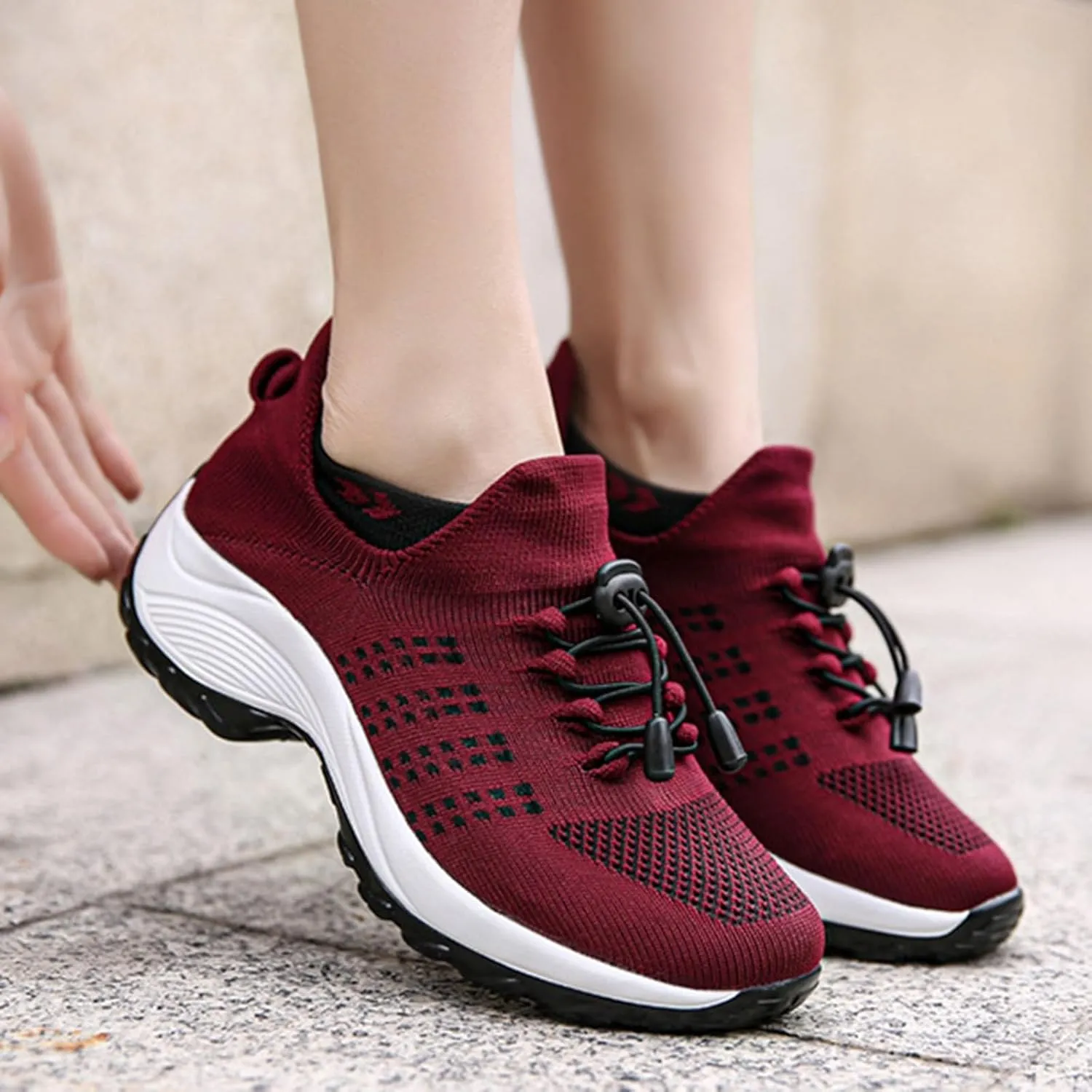 2025 New Ortho Pro Stretch Cushion Shoes for Women, Mesh Breathable Comfortwear Orthopedic Sneakers for Plantar Fasciitis