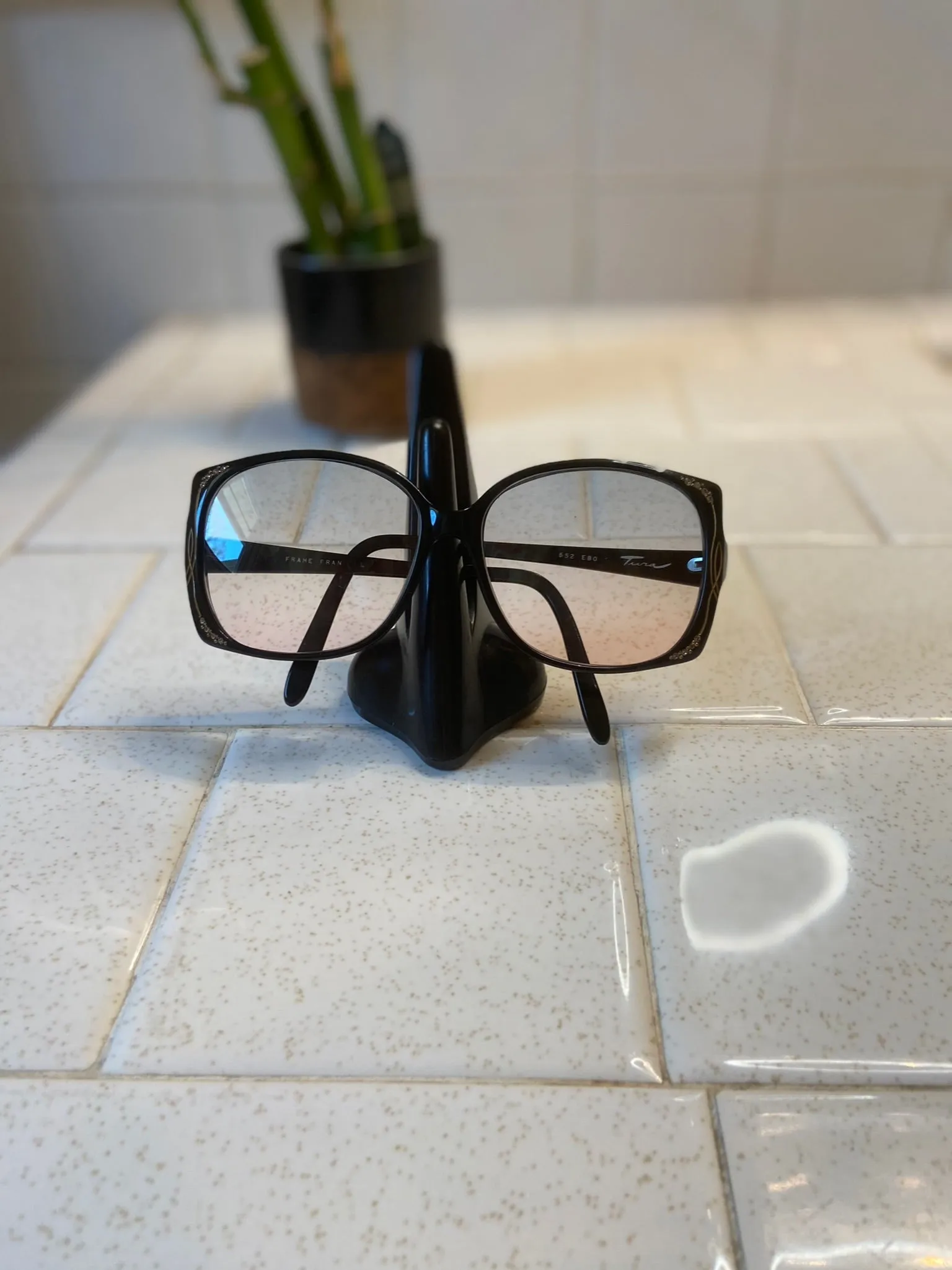 70s Oversized Vintage Sunglasses with Rhinestones, Tura