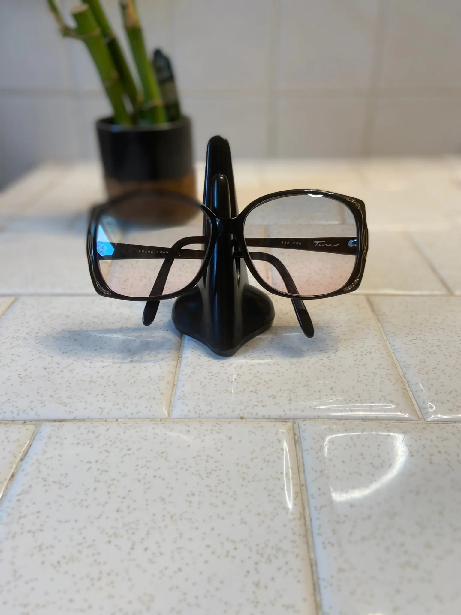 70s Oversized Vintage Sunglasses with Rhinestones, Tura
