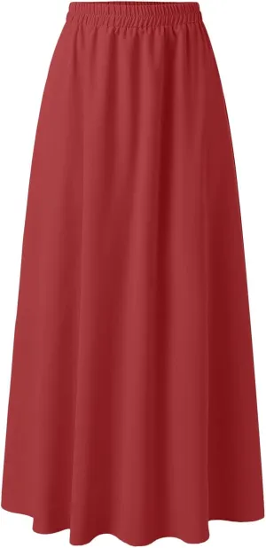 A Line Skirt Fashion Loose Casual Long Large Solid Pleated Skirt Elastic Waist Skirt Tulle Skirt A Line Skirts for Girls