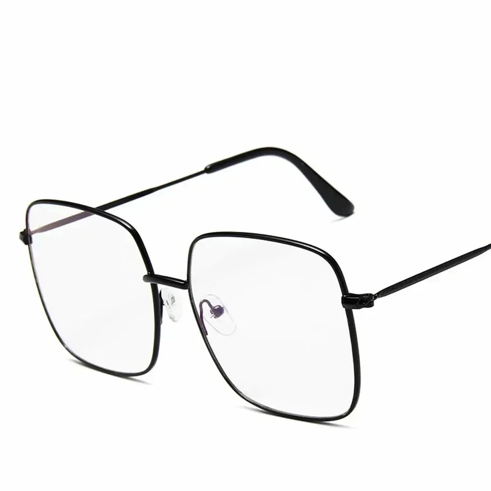 Alba Gold Square Frame Sunglasses  Oversized Retro UV Shades for Women