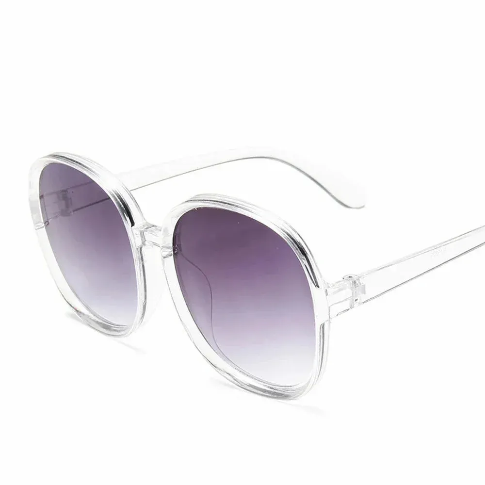 Amaya Oversized Round Sunglasses  Black UV Fashion Eyewear for Women
