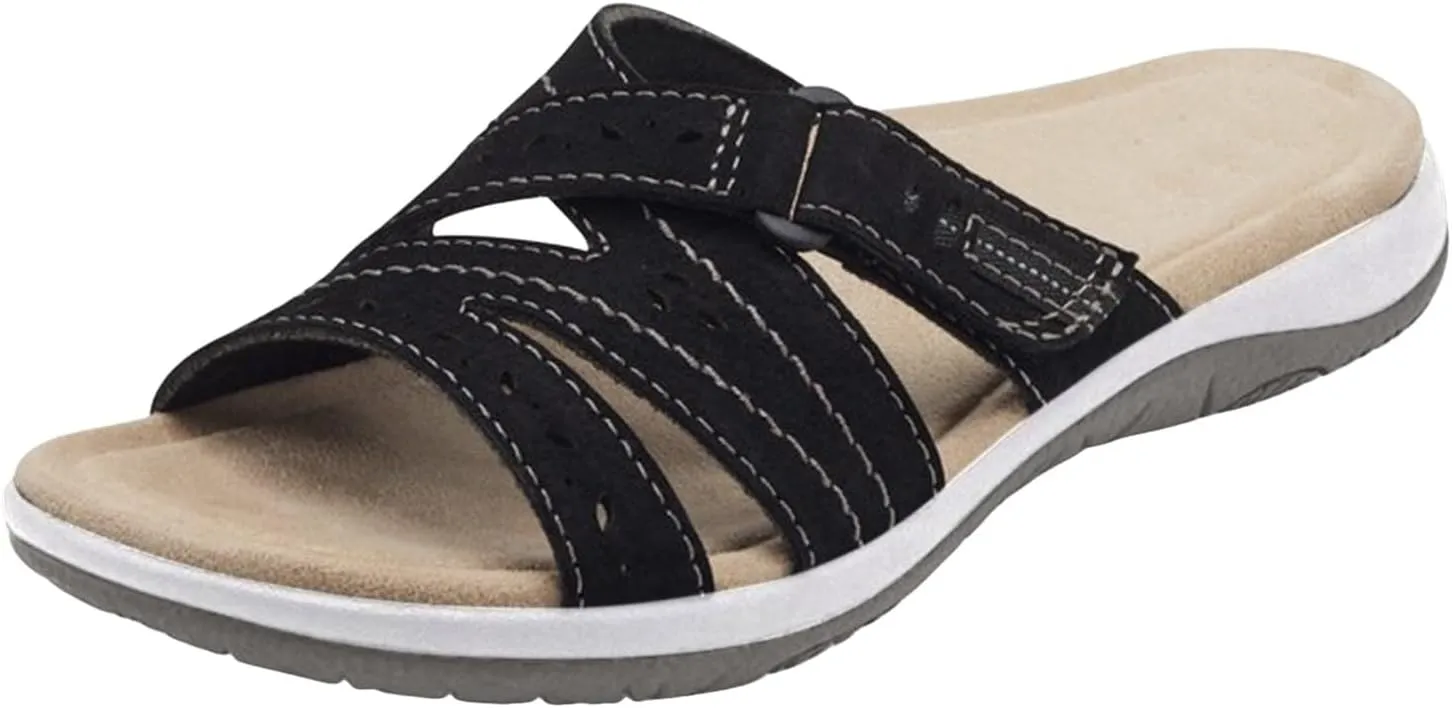AMDBEL Orthopedic Sandals for Women,Sandals for Women Dressy Summer Flat Sandals Arch Support Soft Walking Sandals Shoes