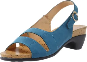 AMDBEL Orthopedic Wedge Sandals for Women Dressy, Wedge Sandals for Women Comfortable, Orthotic Wedge Sandals for Women Open Toe Sandals Casual Heeled Sandals with Ankle Strap, 9, Z1-blue