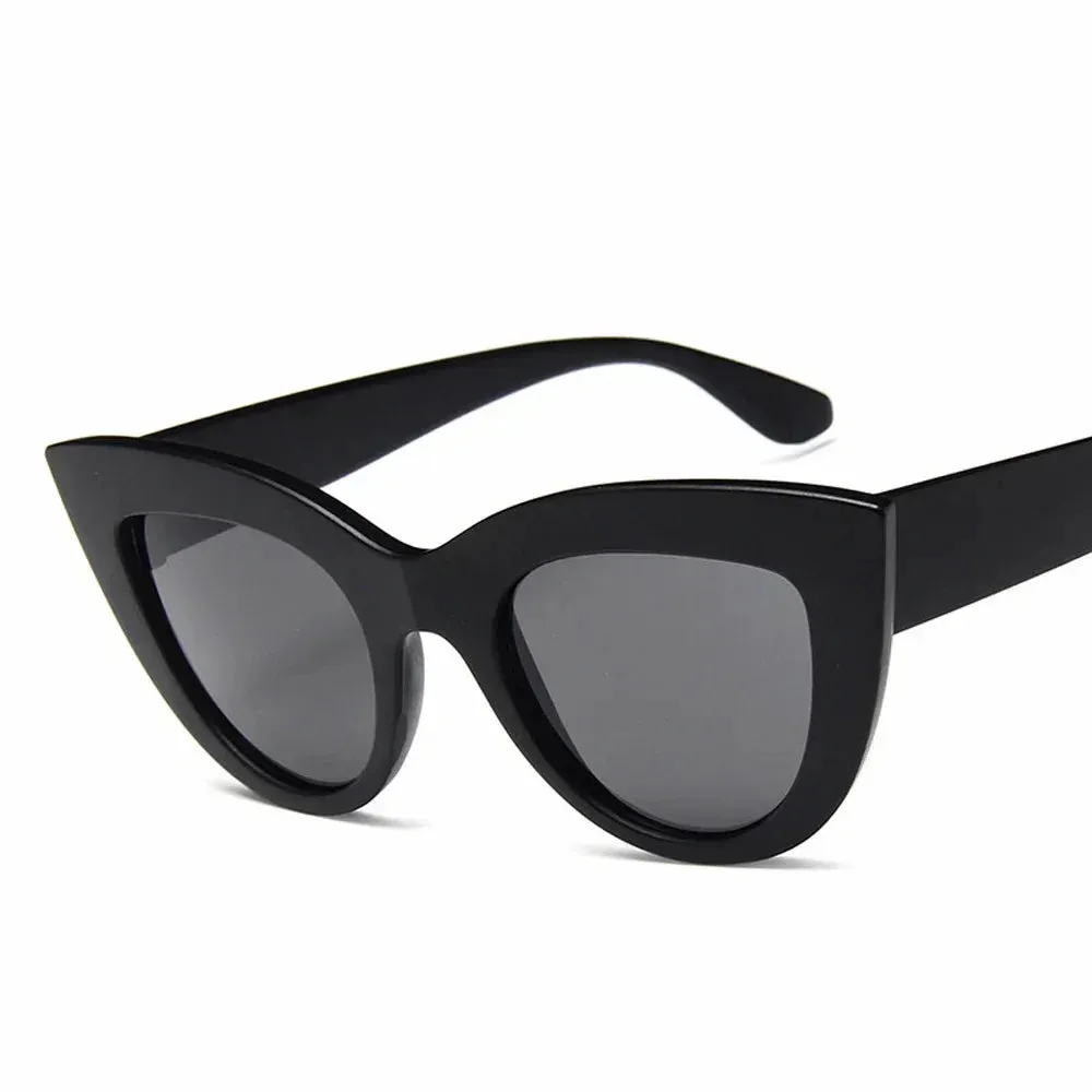 Aria Black Cat Eye Sunglasses  Bold Womens UV Summer Eyewear