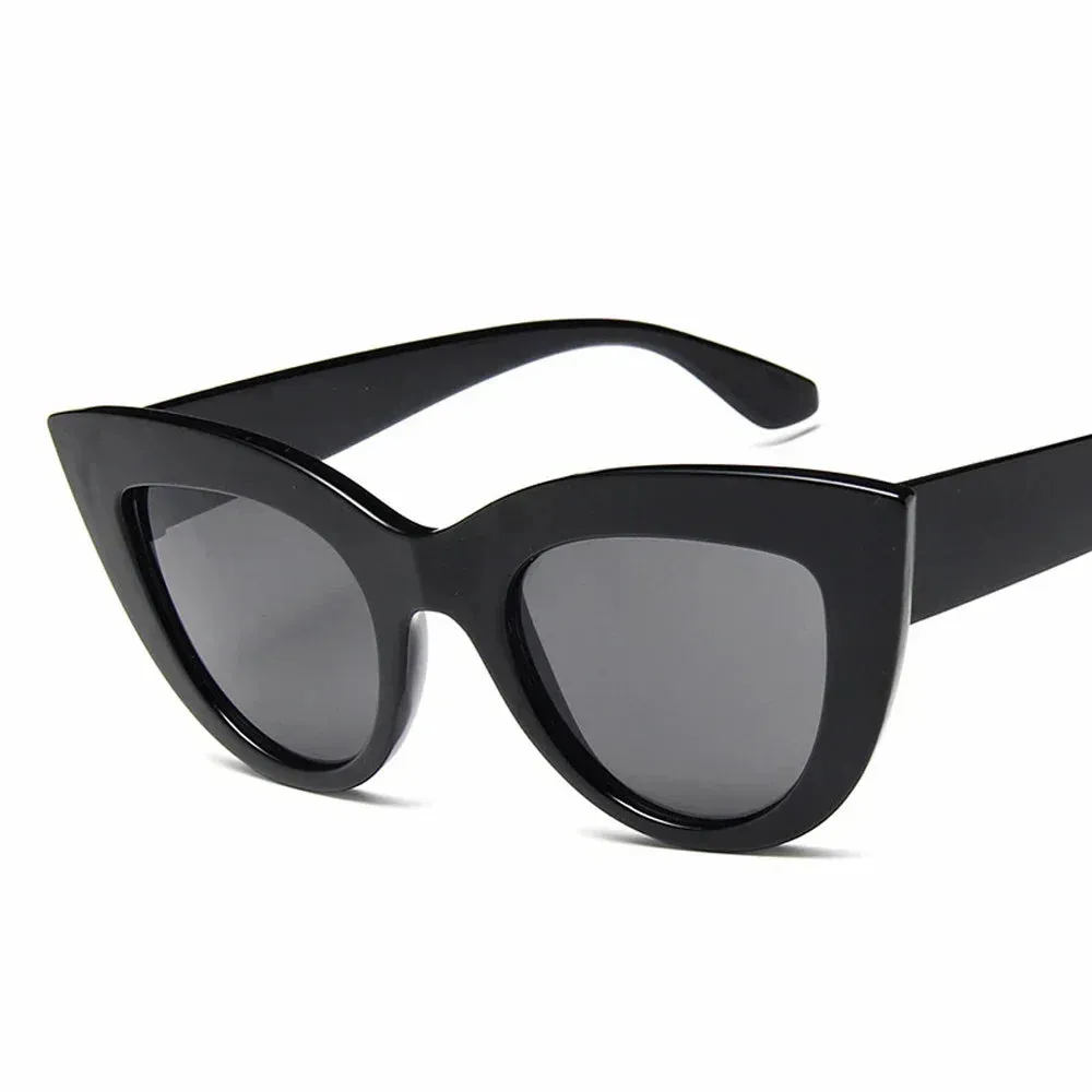 Aria Black Cat Eye Sunglasses  Bold Womens UV Summer Eyewear