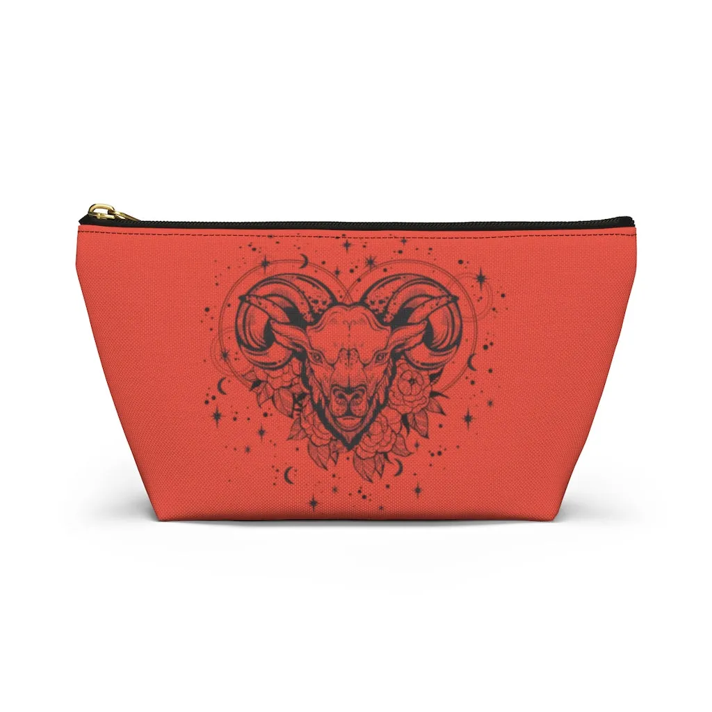 Aries Zodiac Ram "Renewal" Accessory Pouch w T-bottom