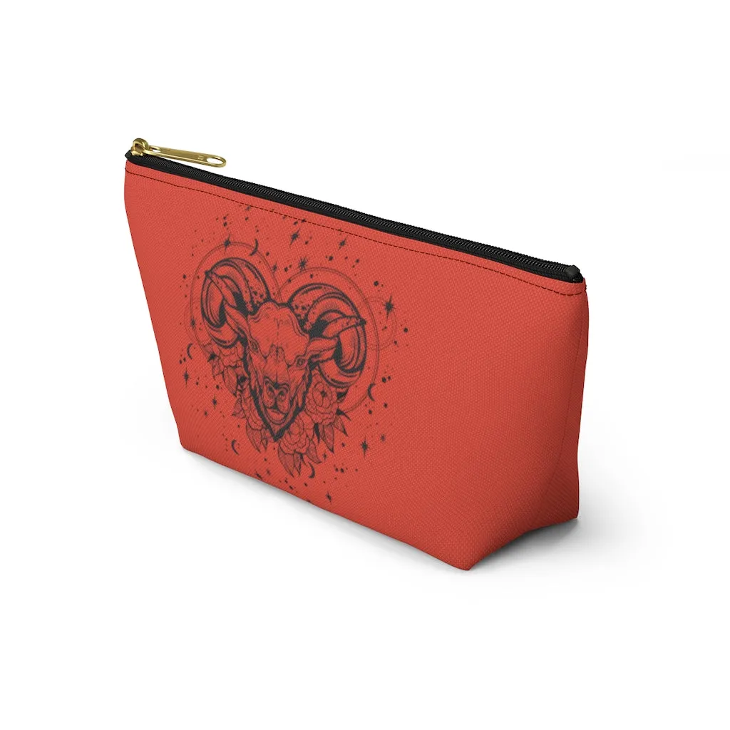 Aries Zodiac Ram "Renewal" Accessory Pouch w T-bottom