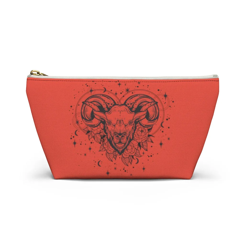 Aries Zodiac Ram "Renewal" Accessory Pouch w T-bottom