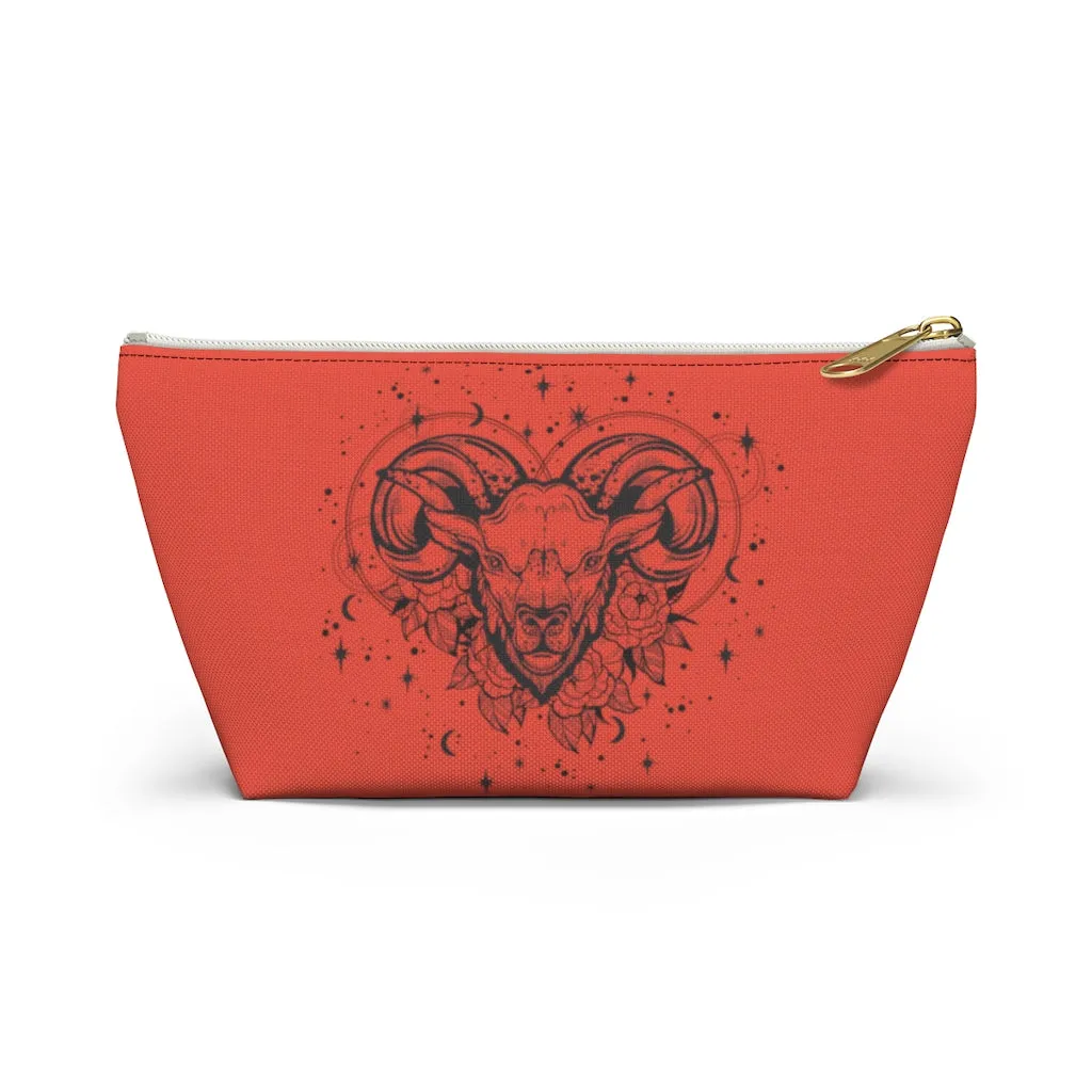Aries Zodiac Ram "Renewal" Accessory Pouch w T-bottom