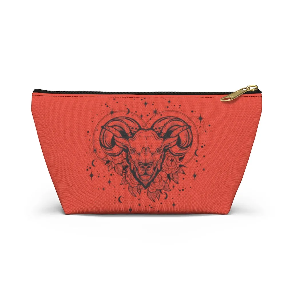 Aries Zodiac Ram "Renewal" Accessory Pouch w T-bottom