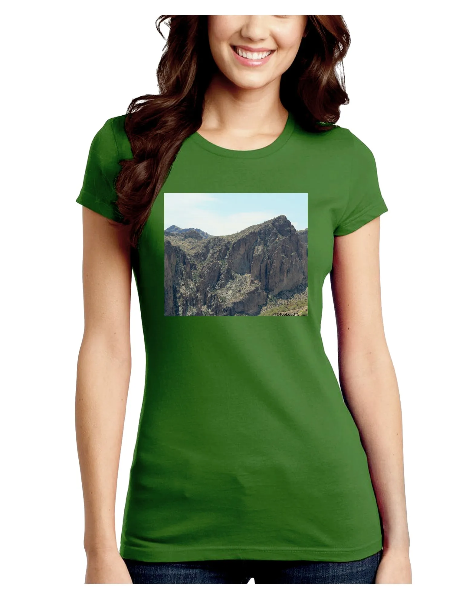 Arizona Saguaro Lake Mountains Juniors Crew Dark T-Shirt