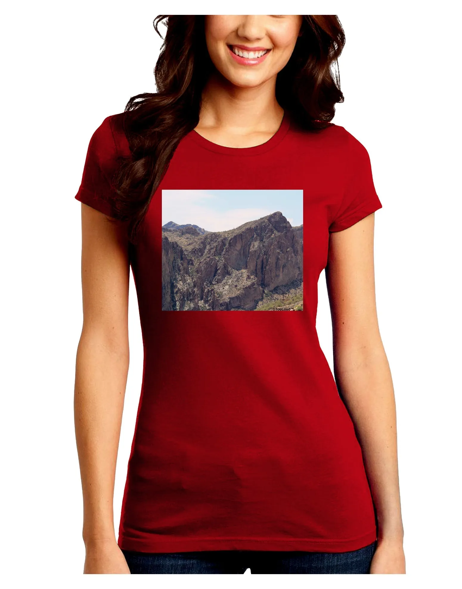 Arizona Saguaro Lake Mountains Juniors Crew Dark T-Shirt
