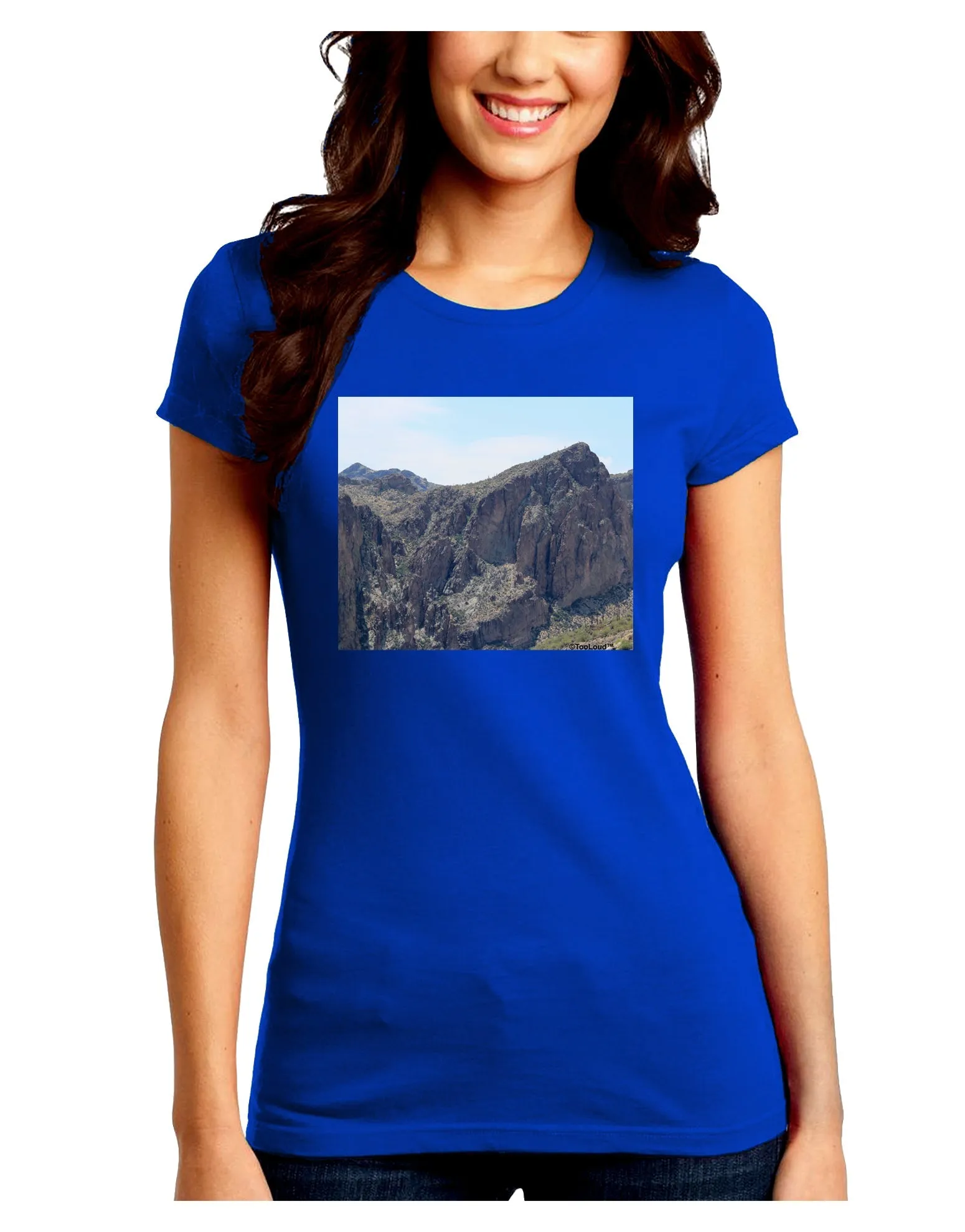 Arizona Saguaro Lake Mountains Juniors Crew Dark T-Shirt