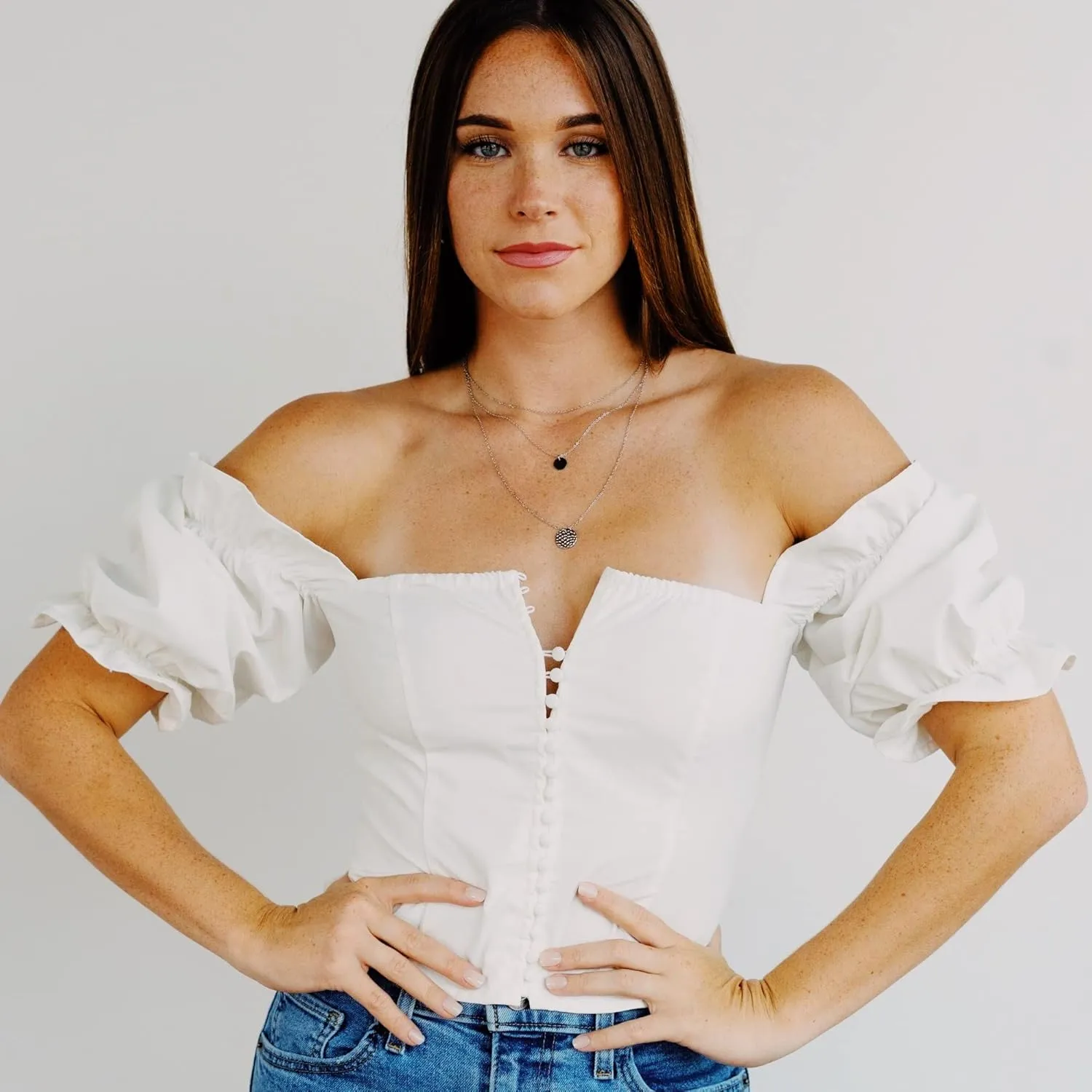 Ava Riley Necklace for Women, 14K Gold-Plated Dainty Choker, Silver Layered Necklaces for Women, Trendy Beach Jewelry