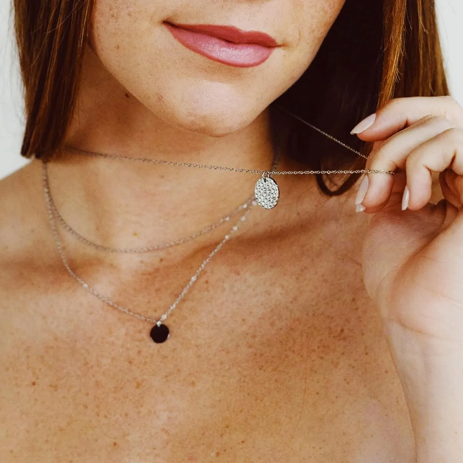 Ava Riley Necklace for Women, 14K Gold-Plated Dainty Choker, Silver Layered Necklaces for Women, Trendy Beach Jewelry
