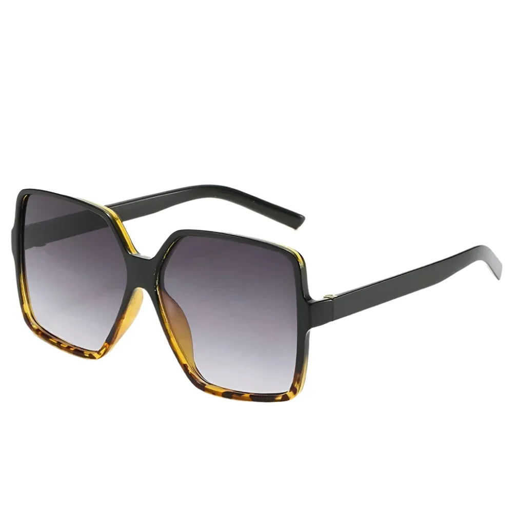 Averra Oversized Black Square Sunglasses  UV Protection Fashion Shades for Women UK