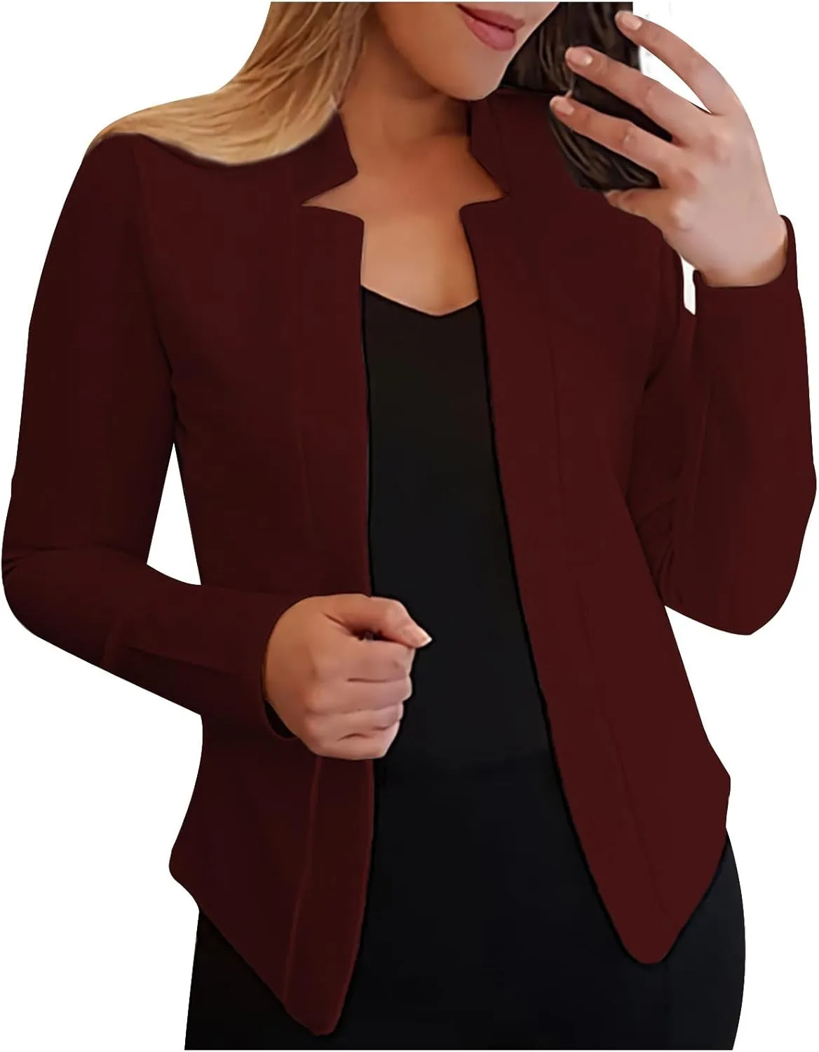 Blazers for Women Short Fall Jackets Tops Long Sleeve Shirts Casual Lightweight Cardigan Coat Cropped Blazer, Small