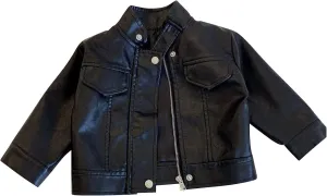 Boys Girls Faux Leather Jacket Kids Toddler Motorcycle Jacket PU Leather Coat Zipper Vintage Biker Coat Crop Outerwear