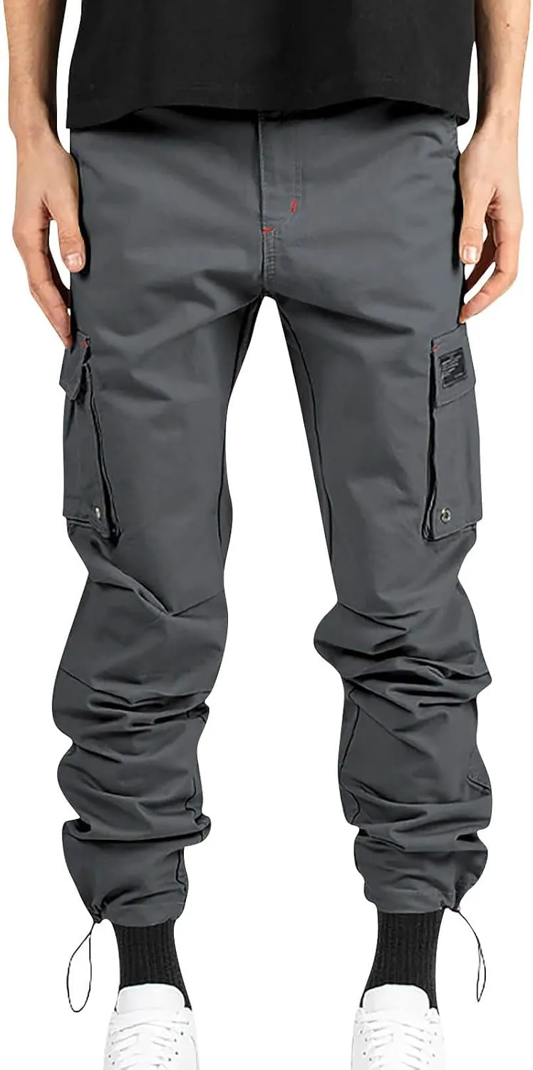 Cargo Pants for Men Tactical Pants Stretch Slim Fit Lightweight Ripstop Outdoor Casual Work Trousers with Pockets