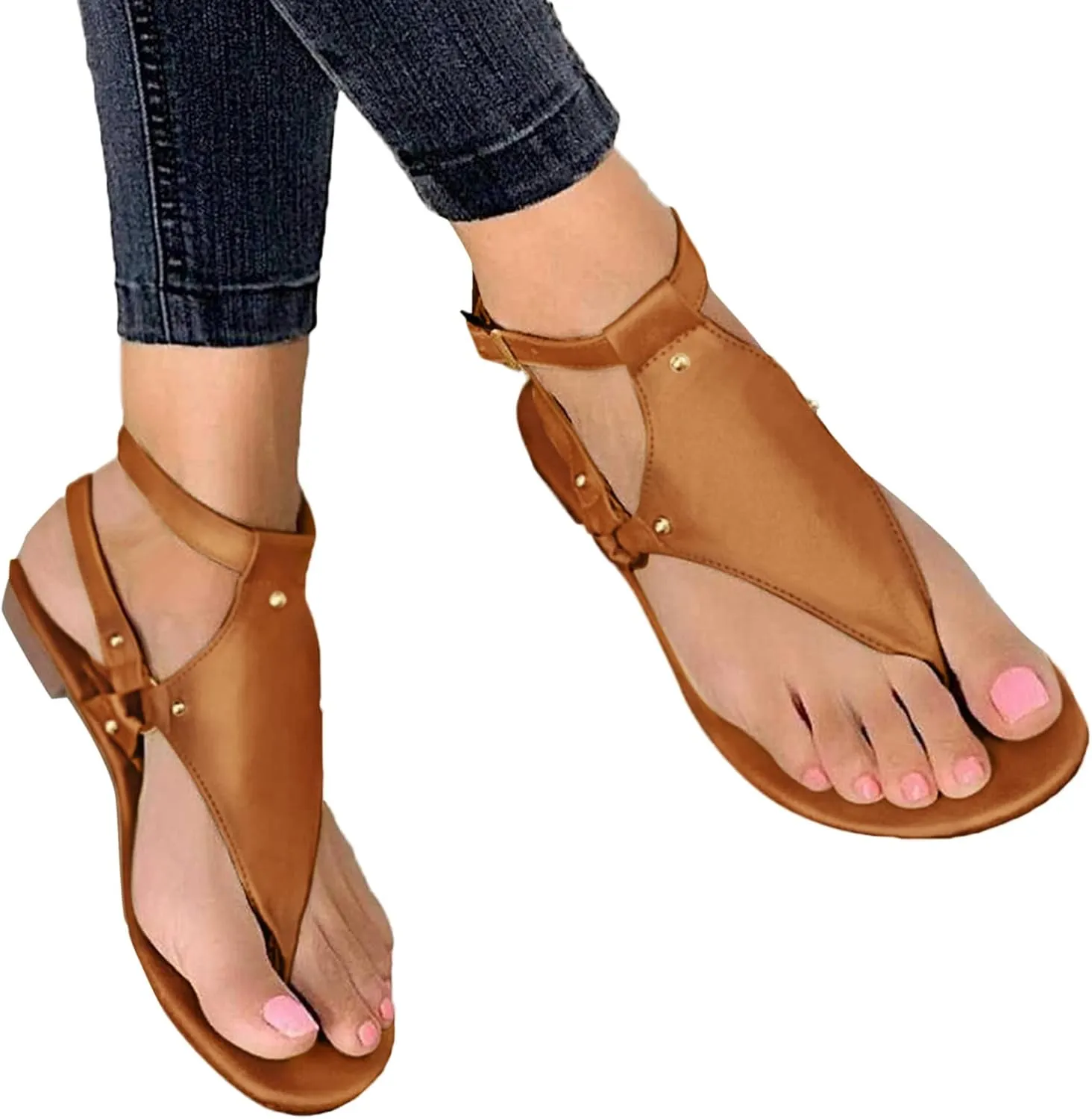 Cathalem Sandals Women Dressy Summer,Women's Flip Flops with Arch Support Platforms Flats Sandals Open Toe Slippers