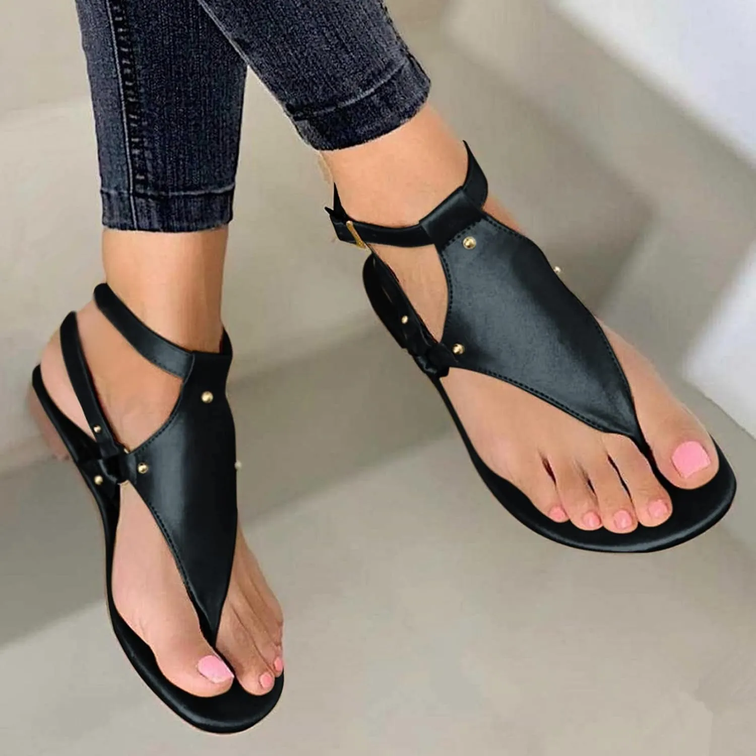 Cathalem Summer Sandals for Women 2024, Women's Flip Flops with Arch Support Platforms Flats Sandals