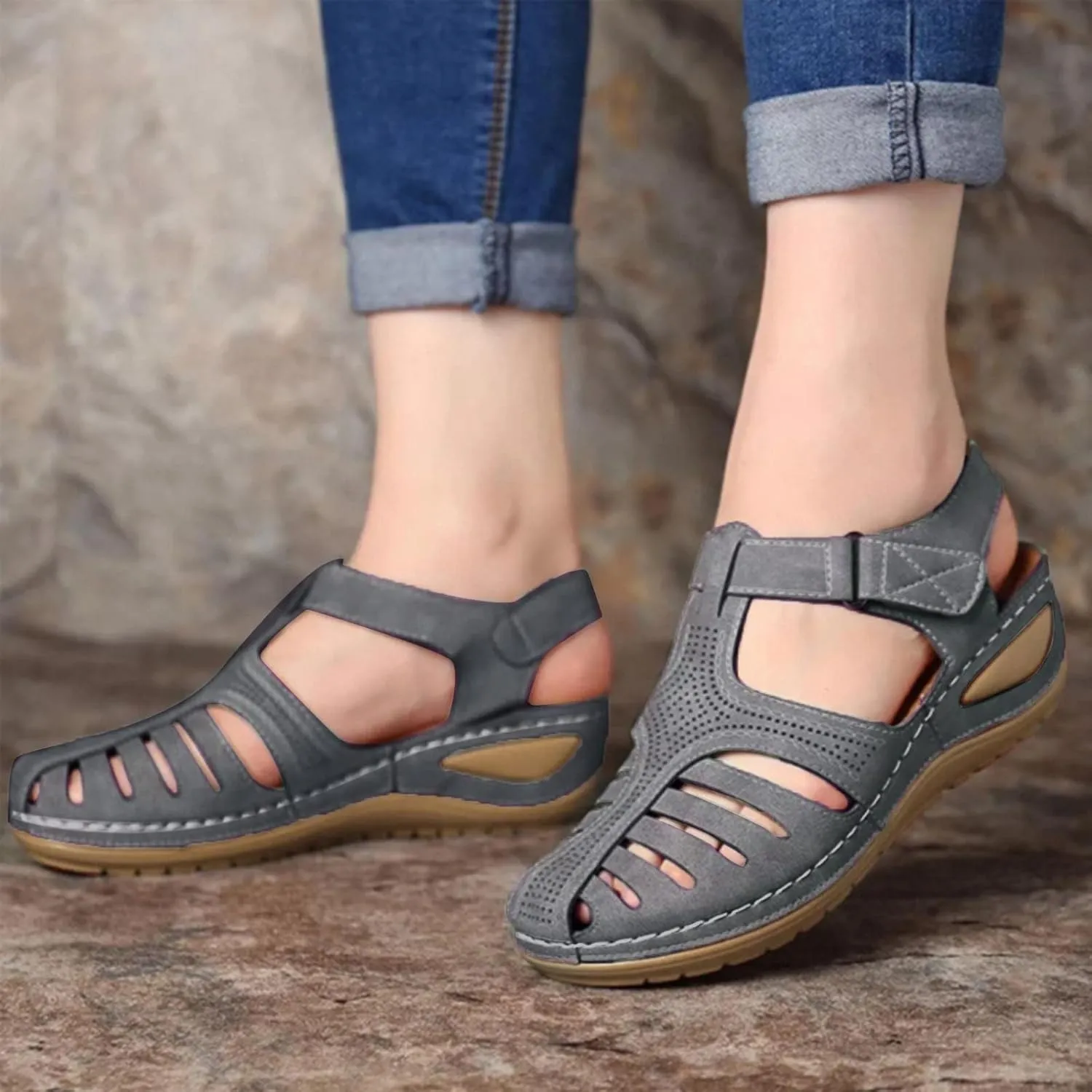 Comfortable Orthopedic Sandals with Arch Support Open Toe Platforms Orthotic Walking Sandals Beach Outdoor Shoes