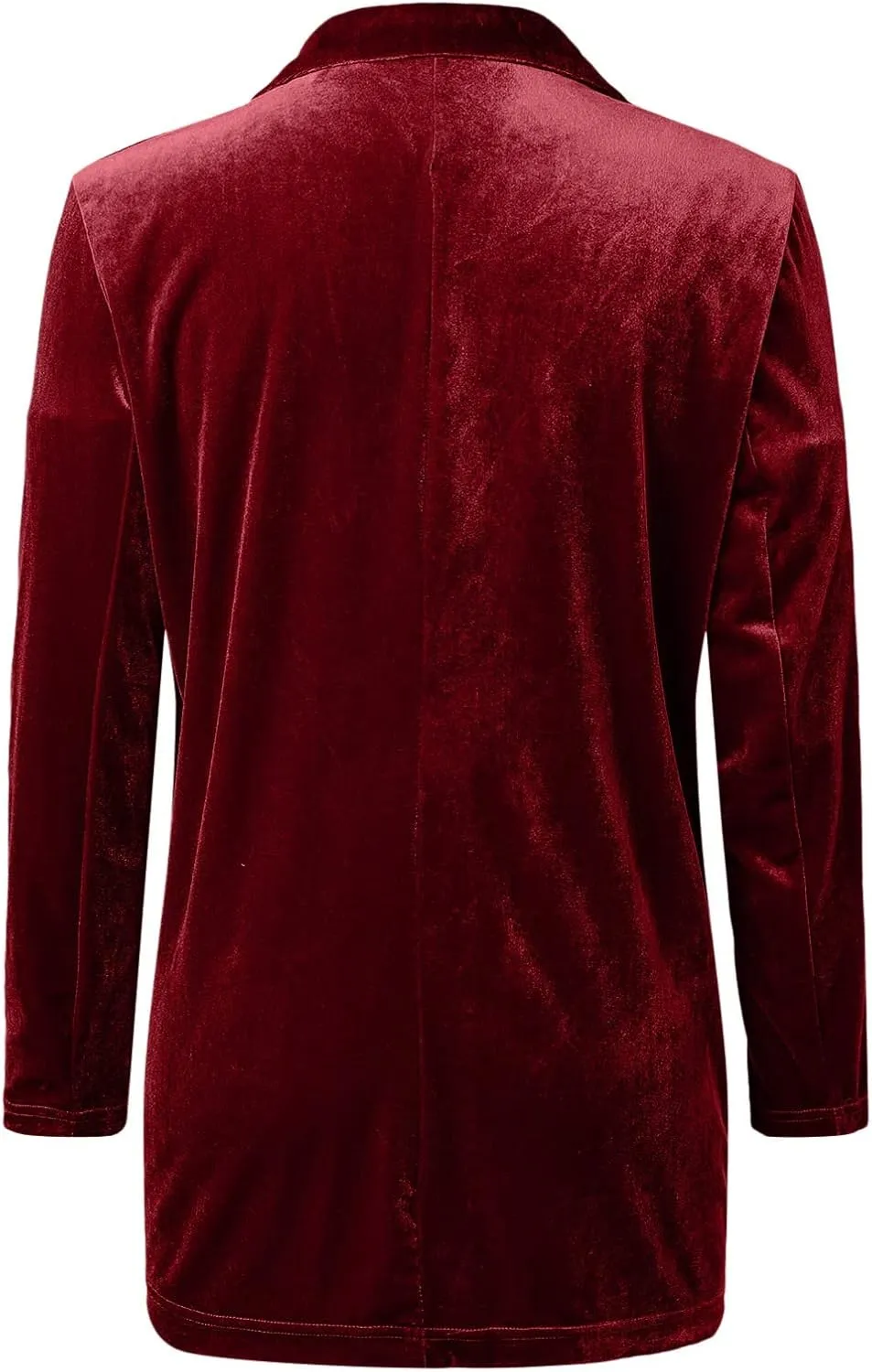 cooki Velvet Blazer Jackets for Women Velvet Trench Coat Open Front Cardigan with Pockets Long Lapel Winter Velvet Soft Coat