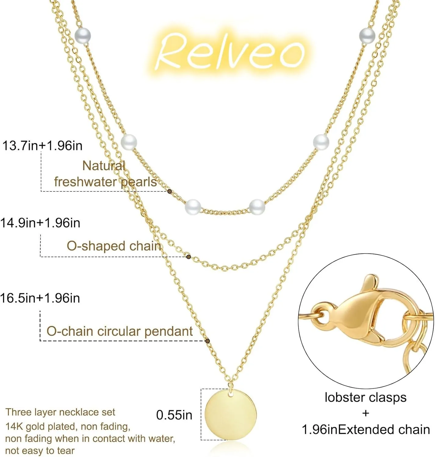 Dainty Layered Choker Necklaces Gold Silver Stacking Layering Pearl Cross Adjustable Multilayer Bar Disc Pendant Necklace for Women Dot Chain Jewelry