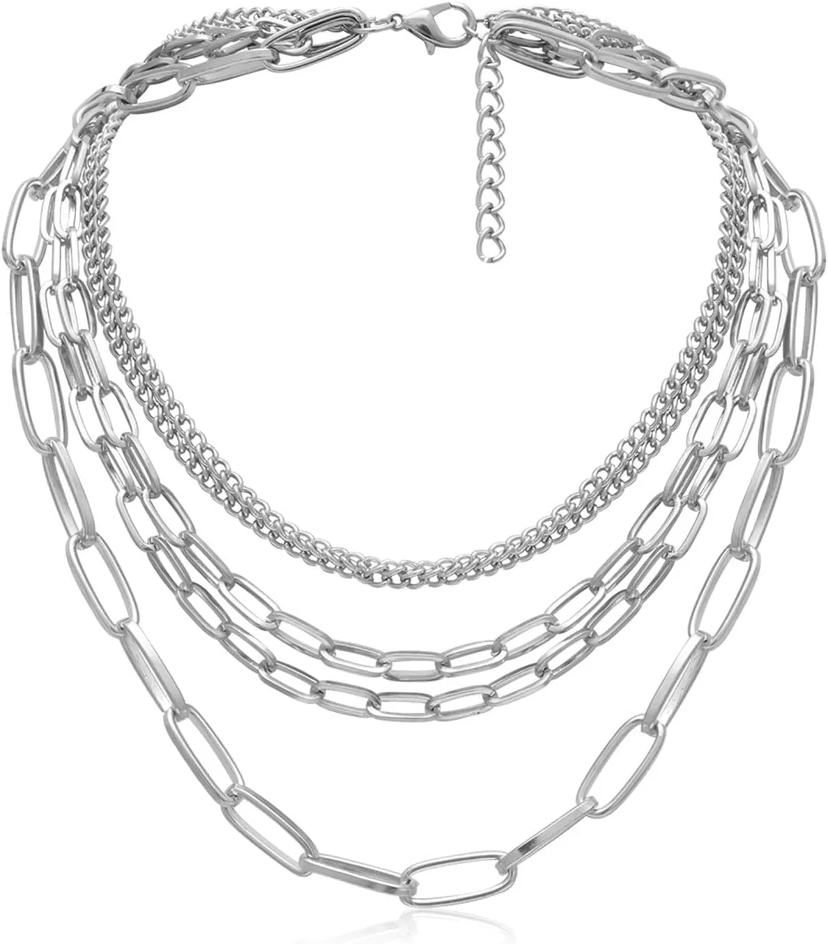 Dainty Layered Necklace, Dainty Layered Necklaces for Women Geometric Fringe Chain Necklaces Jewelry Gifts for Birthday Wedding, 5 Layers