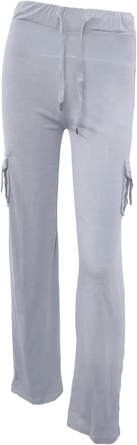 DDAPJ pyju Yoga Cargo Pants Women Wide Leg Pants Stretch High Waisted Casual Pants Athlethic Travel Trousers with Pockets