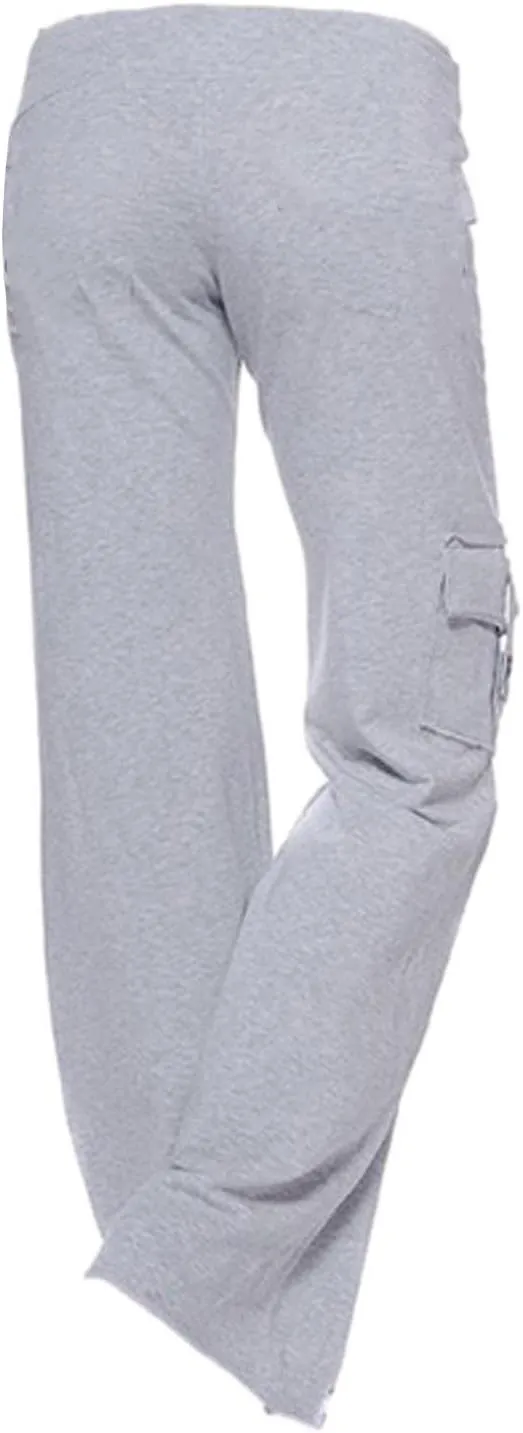 DDAPJ pyju Yoga Cargo Pants Women Wide Leg Pants Stretch High Waisted Casual Pants Athlethic Travel Trousers with Pockets