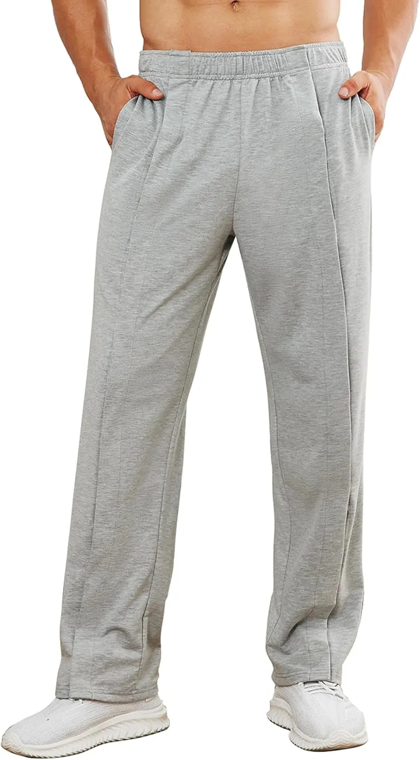 Deyeek Men's Post Surgery Pants Loose Fit Side Snap Tear Away Pants for Men Open Bottom Breakaway Sweatpants with Pockets