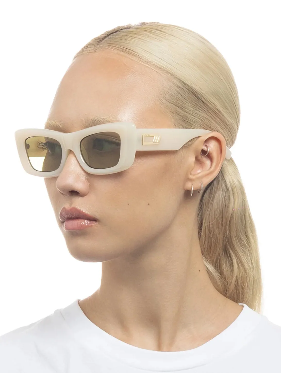 Dopamine Sunglasses - Milky Almond/Moss Mono