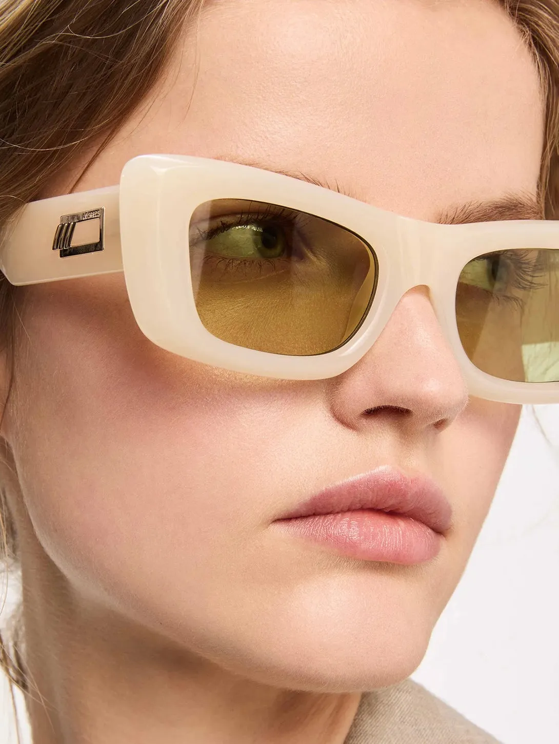 Dopamine Sunglasses - Milky Almond/Moss Mono