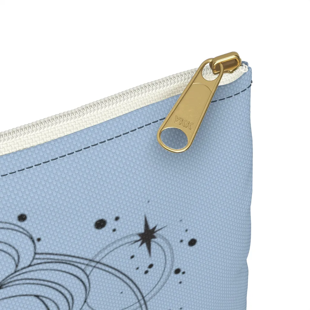Gemini "Celestial Twins" Twin Goddesses Zodiac Astrology Accessory Pouch in Cerulian