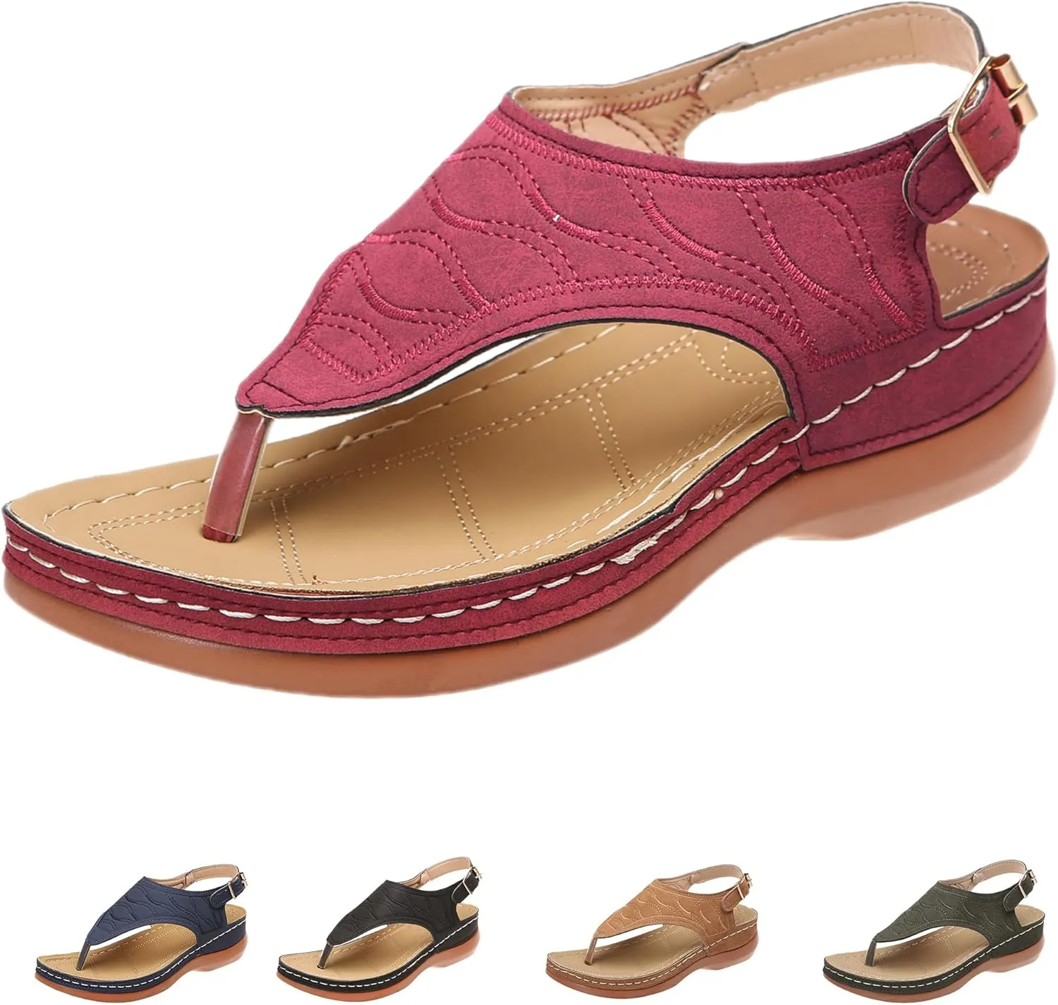 Giltpeak Shoes Women, Orthopedic Shoes For Women, Women'S Arch Support Flat Sandals, Platforms Flip Flops Arch Support Flat Sandals