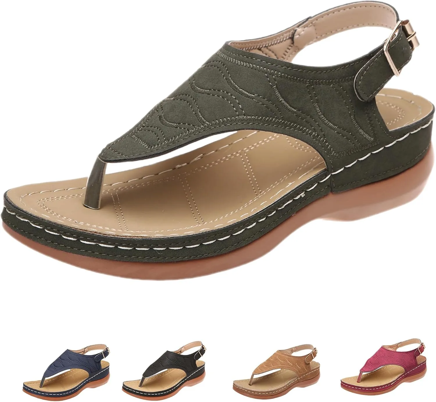 Giltpeak Shoes Women, Orthopedic Shoes For Women, Women'S Arch Support Flat Sandals, Platforms Flip Flops Arch Support Flat Sandals