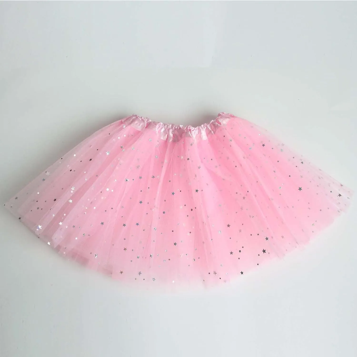 Glitter Layered Mesh Tulle Skirts for Little Girls Elastic Waist Puffy Pleated Tutu Skirt Cute Tutus Party Dance