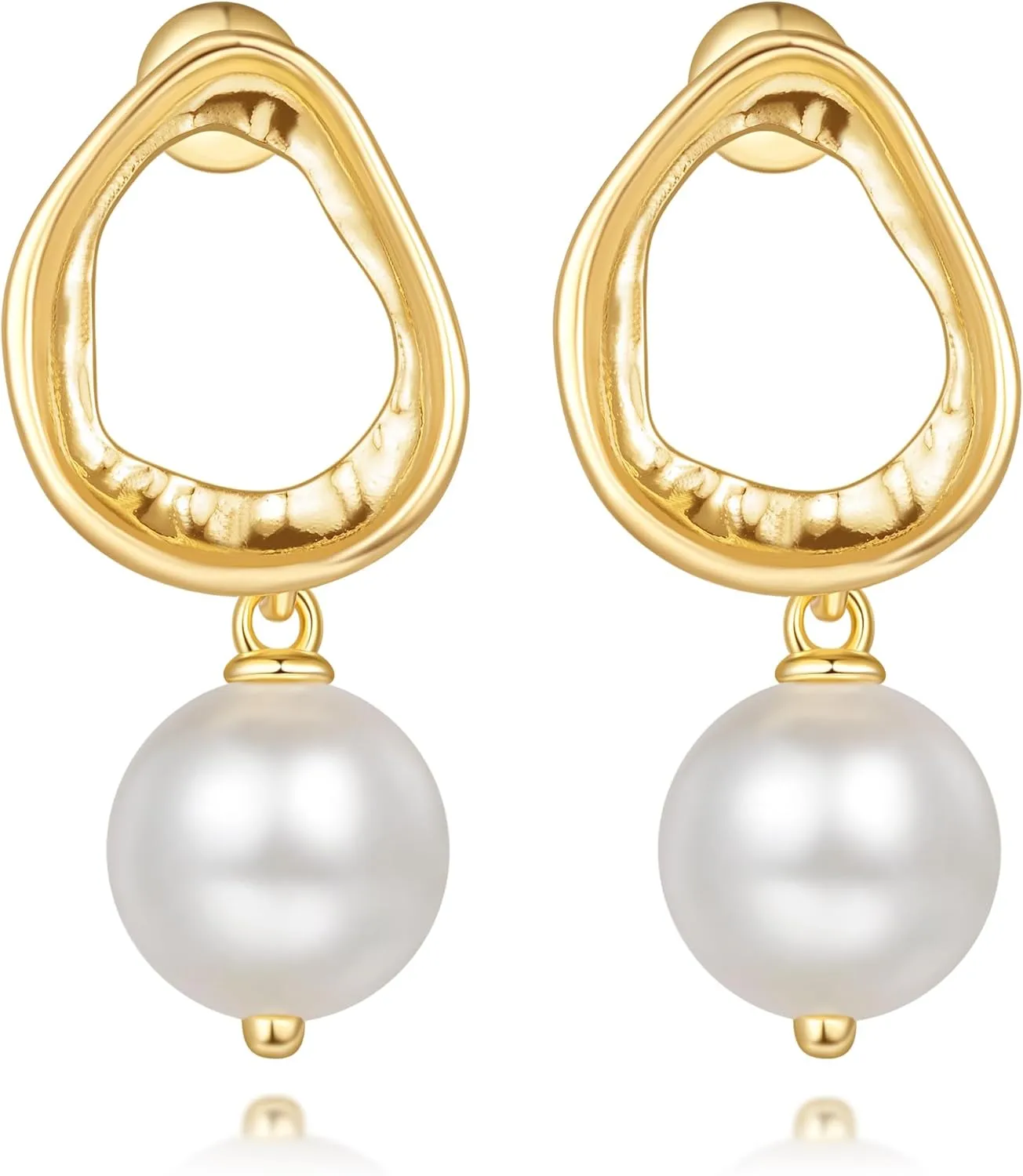 Gold Drop Pearl Earrings 14K Gold Earrings for Women Pearl Studs Earring for Women Dangling Graceful and Endlessly Elegant Dangle Earring