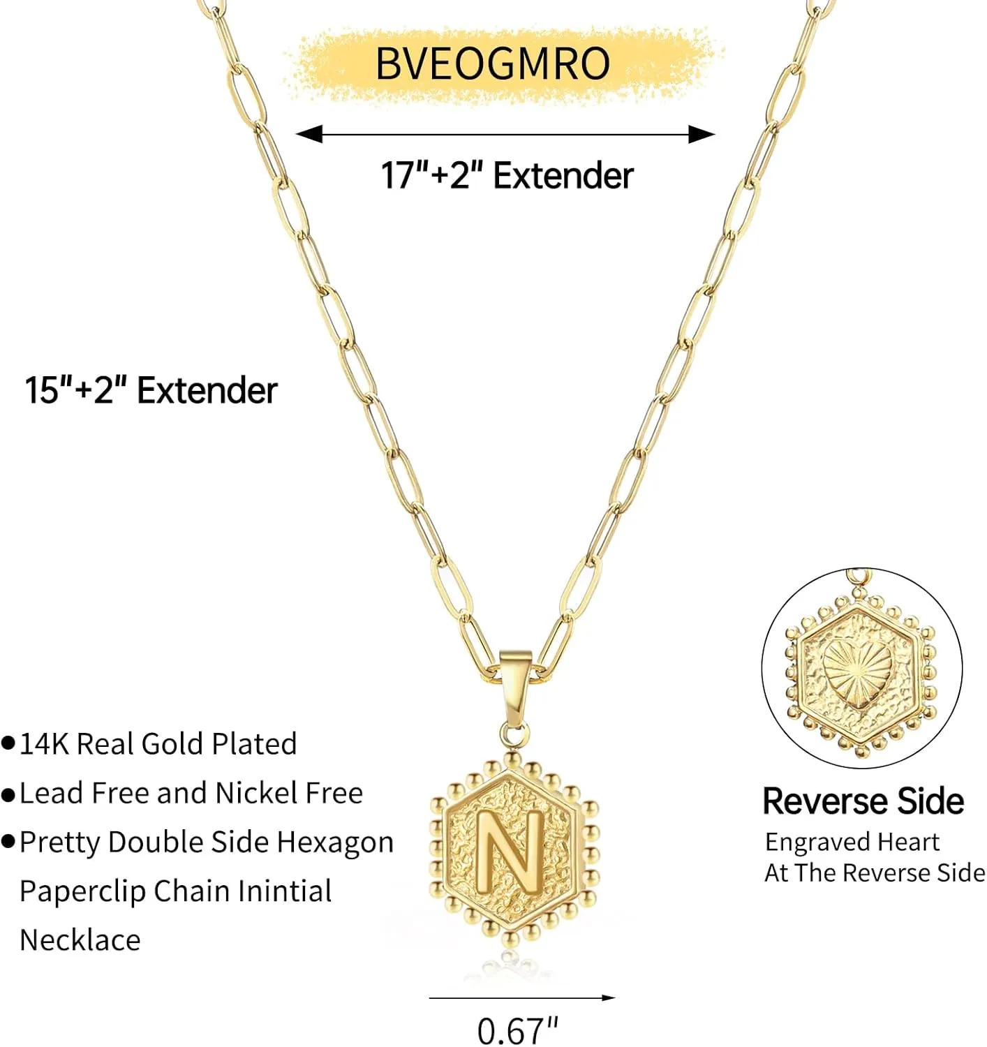 Gold Initial Necklace, 18K Gold Plated letter Pendant Necklace for Women Choker Personalized Shell Necklaces Chain Jewelry