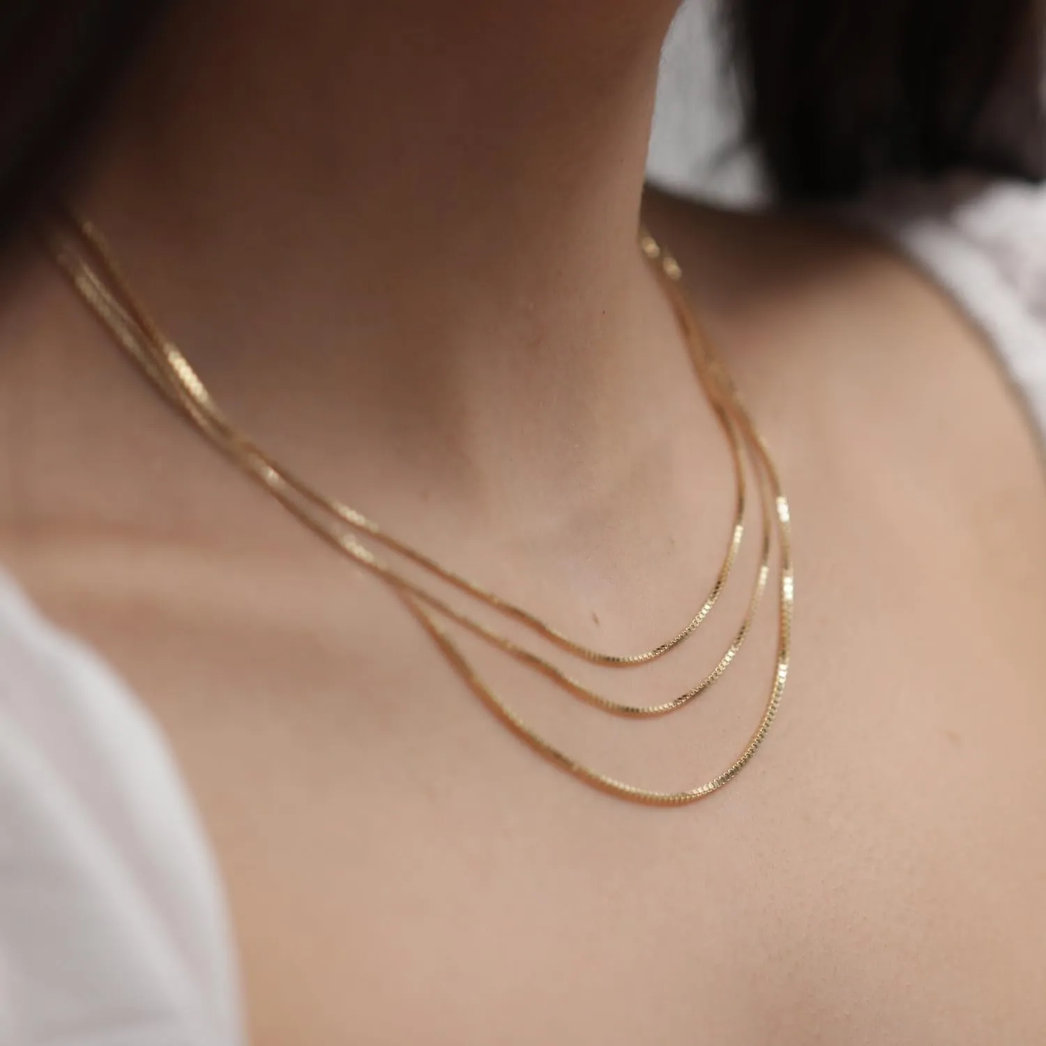 Gold Necklace for Women, 14k Gold Plated Choker Dainty Layered Necklaces, Silver Necklace for Women 14k White Gold Plated Dainty Layered Necklaces