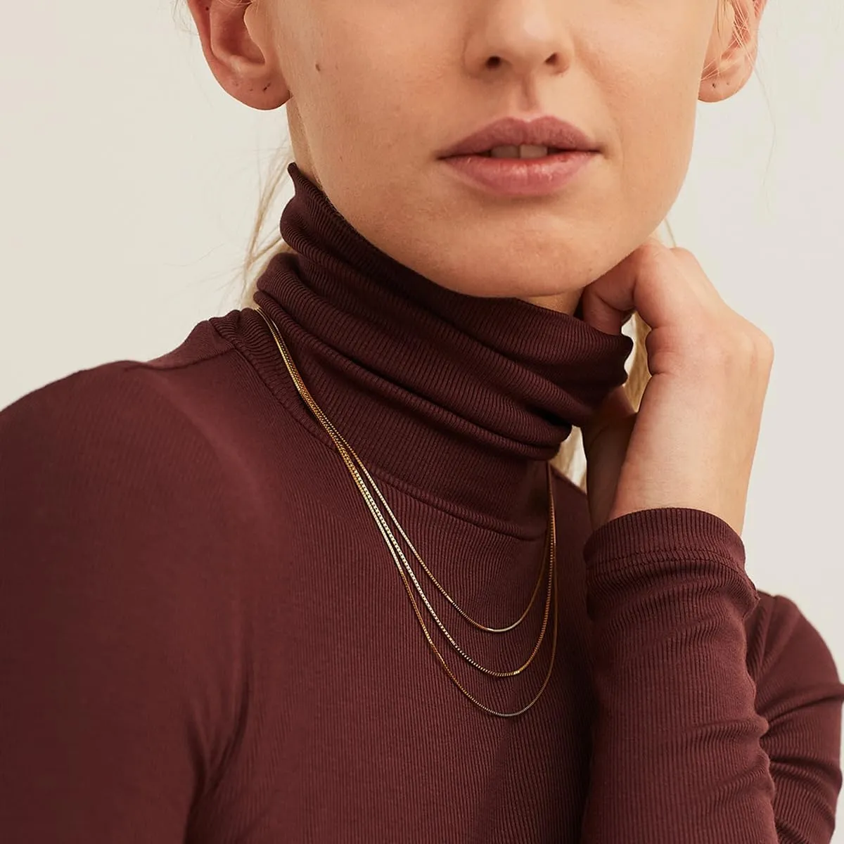 Gold Necklace for Women, 14k Gold Plated Choker Dainty Layered Necklaces, Silver Necklace for Women 14k White Gold Plated Dainty Layered Necklaces