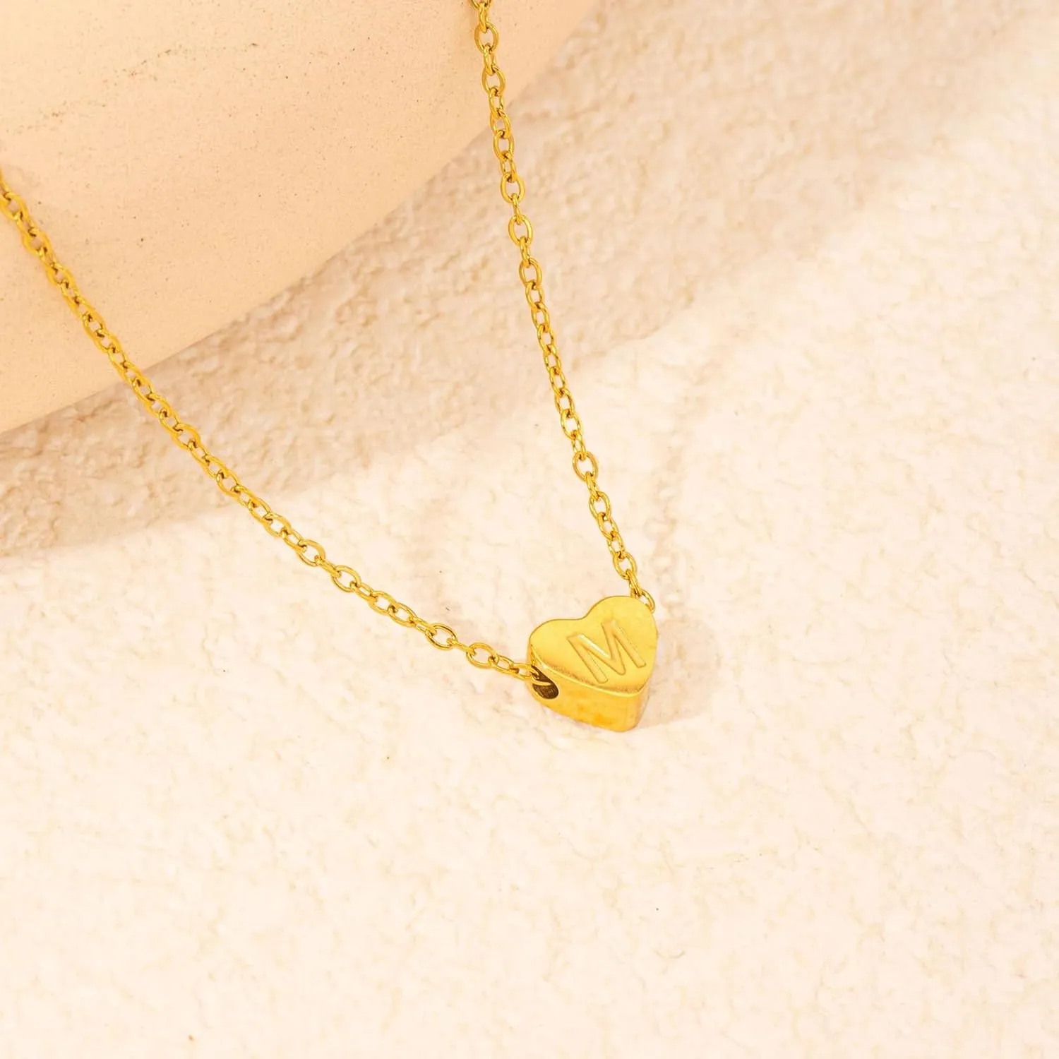 Initial Necklace for Women Layered Bow and Heart Necklace Non Tarnish Letter Necklace A-Z Trendy Gold Plated Necklace Cute Dainty Charm Jewelry