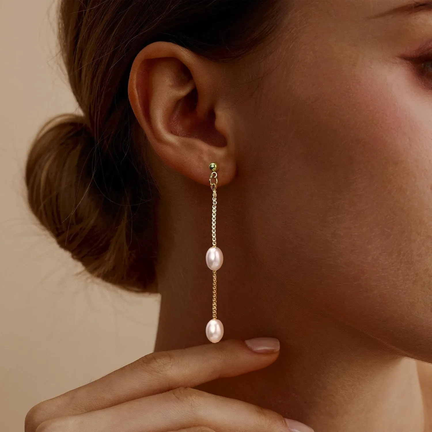 JSJOY Pearl Earrings for Women Stud Earring 14k Gold Hoop Earrings Dangle Fall Earring Jewelry for Women Bride Small Wedding Gifts Wedding Gifts for Her
