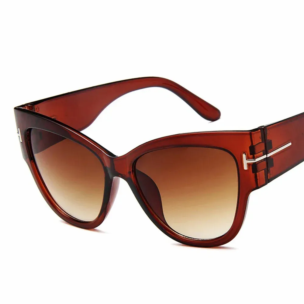 Kessara Oversized Cat Eye Sunglasses  Black Gradient Lens UV Womens Style Shades