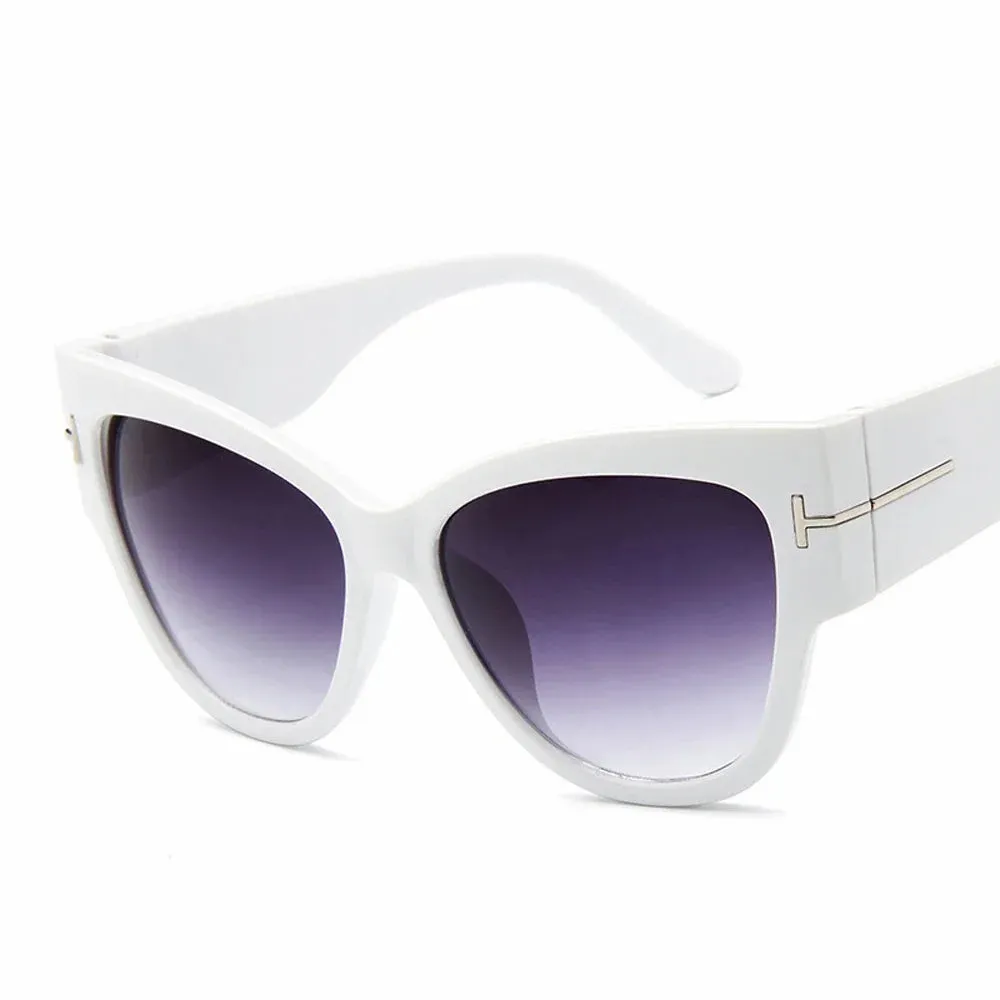 Kessara Oversized Cat Eye Sunglasses  Black Gradient Lens UV Womens Style Shades
