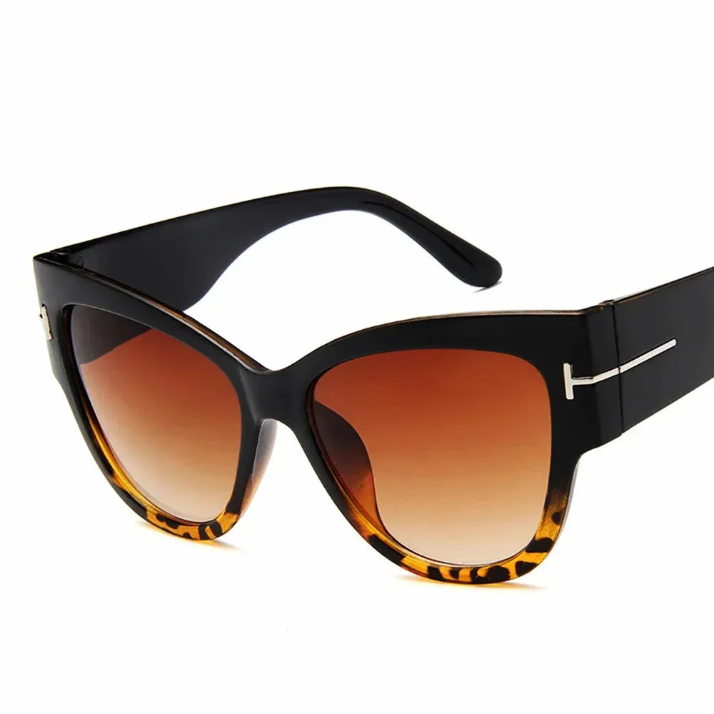 Kessara Oversized Cat Eye Sunglasses  Black Gradient Lens UV Womens Style Shades