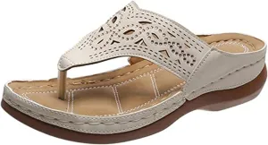 Ladmiple Comfortable Orthopedic Sandals For Women Dressy Summer Walking Slippers with Arch Support Slip On Orthotic FlipFlops