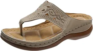 Ladmiple Comfortable Orthopedic Sandals For Women Dressy Summer Walking Slippers with Arch Support Slip On Orthotic FlipFlops